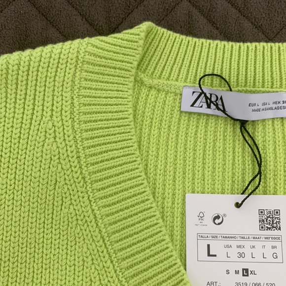 Zara NWT Ribbed Knit Sweater Vest size L - Picture 7 of 13
